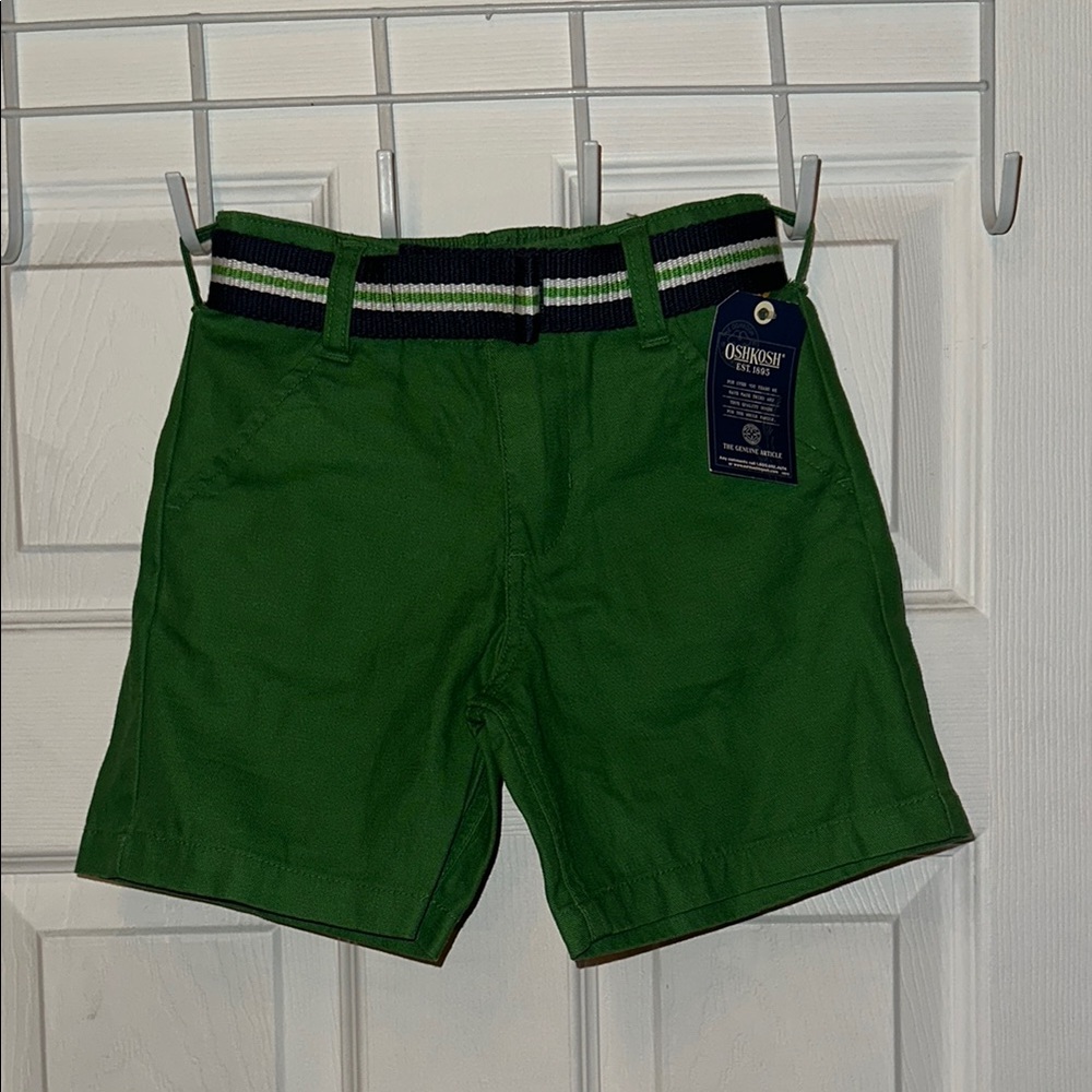 OshKosh B'gosh Green Boys' Shorts with Velcro Belt